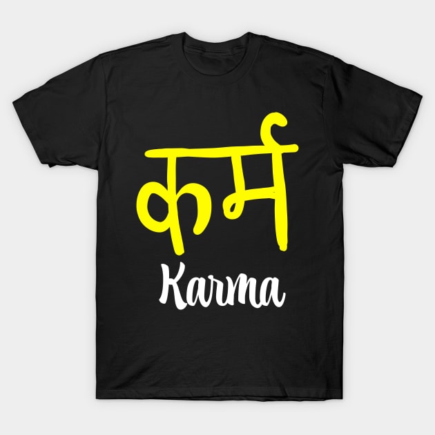 Karma in Sanskrit T-Shirt by Think Beyond Color